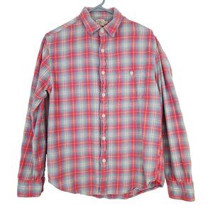 Faherty Shirt Men's Medium Long Sleeve Button Down Plaid Chest Pocket Organic